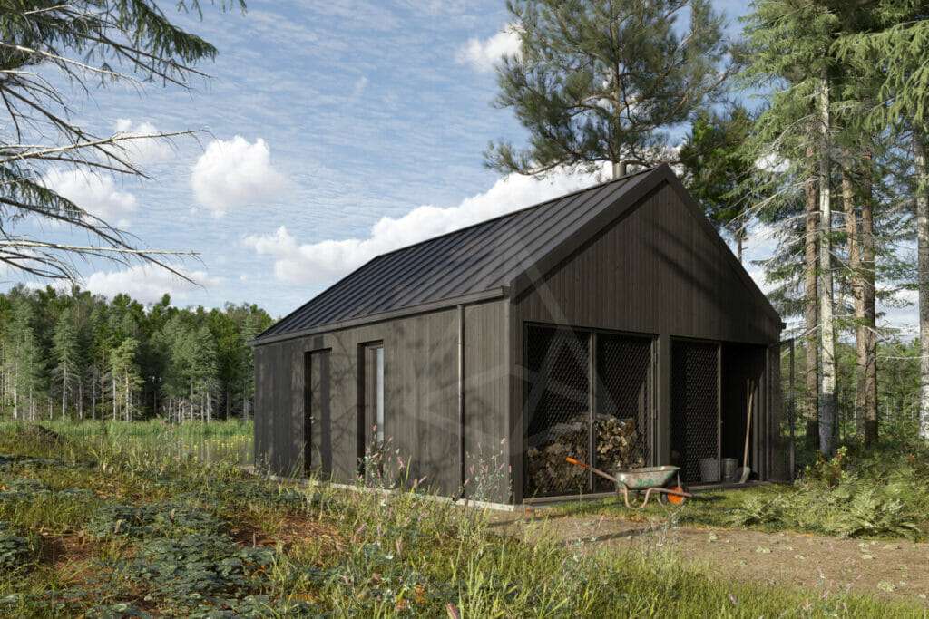 tipine-pirtis-25kv-moderni-silta-siaure-02 Pirtis, pirties projektas, 25 m2,modernaus stiliaus pirtis, rudos lentelės, balti sudalinti langai